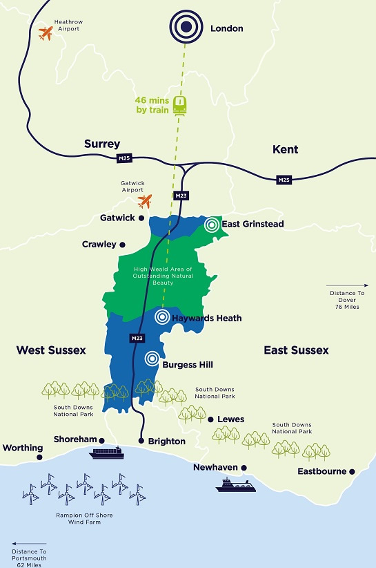 Mid Sussex District Map